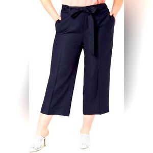 471M NWT Bar III Plus Size Wide Leg Belted Pull On Cropped Capris -‎ Size: XXL